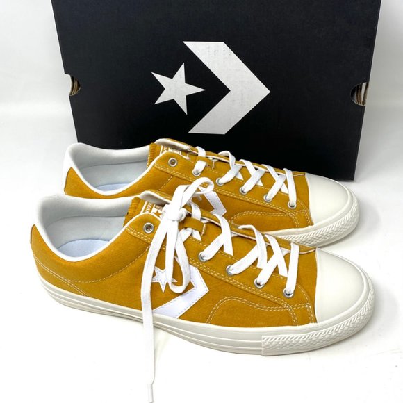 CONVERSE Men's Size 161568C STAR PLAYER OX Turmeric Gold Canvas Low Sneakers - Picture 7 of 11